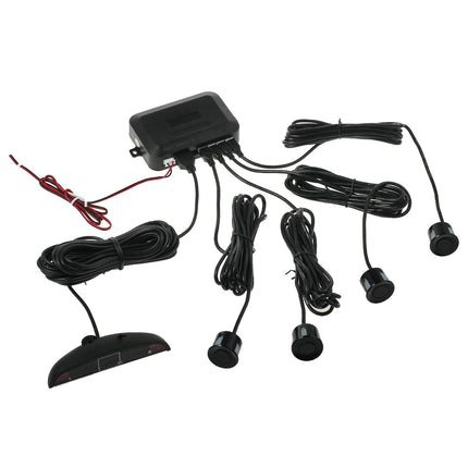 AUTOOUTLET parkimisandurid PDC tagurdusalarm 4 anduriga universaalne auto tagurdamise parkimisabi tagurpidikäigu helisignaal LCD-ekraan DC 12 V (must)