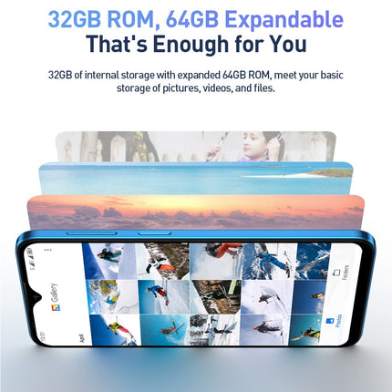 Ulefone Note 15 3G Smartphone without a contract, 3-card slot, Quad Core 5GB+32GB, DUAL-SIM Android 12 mobile phone, 6.22'' HD+, 8MP+5MP camera, 4000mAh battery, Face unlock GPS Blue