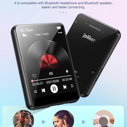 64GB MP3 Player Bluetooth 5.3, HiFi Lossless Sound Music Player with Speaker, Voice Recorder, FM Radio, 2.4 Inch Full Touchscreen Metal MP3 Body, Supports up to 128GB