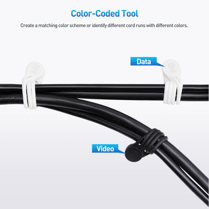 Cable Matters 20-pack magnetic cable ties made of silicone (magnetic cable ties, magnetic cable ties/cable organizer) in black and white
