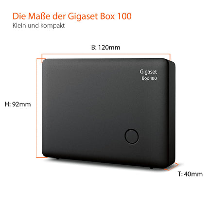 Gigaset Box 100 - DECT base station for your own communication system, supports up to 6 handsets - for analog telephone connection, black [German version]
