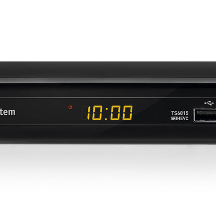 Tele System digitaalne maapealne dekooder TS6815/02 DVB-T2 HEVC 10-bitine HD HDR HLG tehnoloogia AUTOSCAN ja LCN loogilise kanalite järjestuse jaoks Uuendatud EPG Meediapleier Kaugjuhtimispult kaasas