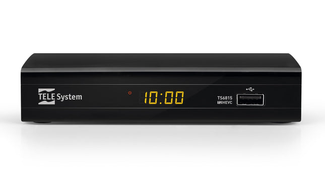 Tele System digitaalne maapealne dekooder TS6815/02 DVB-T2 HEVC 10-bitine HD HDR HLG tehnoloogia AUTOSCAN ja LCN loogilise kanalite järjestuse jaoks Uuendatud EPG Meediapleier Kaugjuhtimispult kaasas