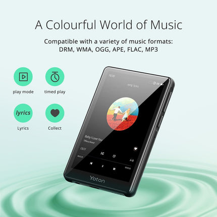 YOTON MP3-mängija Bluetooth 5.0-ga, 4-tollise puutetundliku ekraaniga MP4-mängija kõlaritega, HiFi kadudeta heli, e-raamatud, FM-raadio, märkmik, kõrvaklapid ja 64 GB TF-kaart
