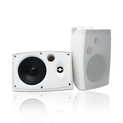 Herdio 6.5-inch Bluetooth Outdoor Speakers Waterproof with Powerful Bass Wall-Mounted Speakers All-Weather Durability for Indoor Outdoor Home Deck Porch (Pair, White)