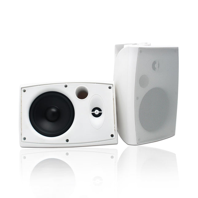 Herdio 6.5-inch Bluetooth Outdoor Speakers Waterproof with Powerful Bass Wall-Mounted Speakers All-Weather Durability for Indoor Outdoor Home Deck Porch (Pair, White)