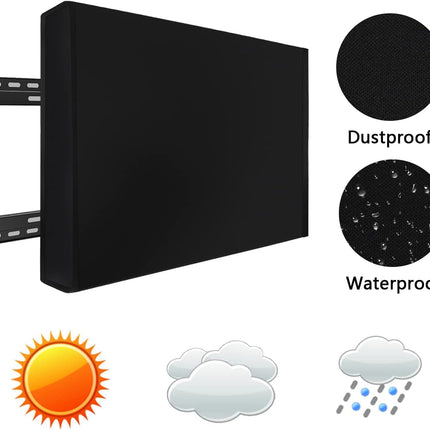 MaxAwe 46" - 48" Outdoor TV Cover, 46 x 29 x 5 inches (118 x 74 x 14 cm) Weatherproof Universal Screen Protector Black