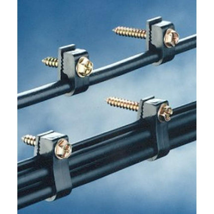 Punch (TM) Flex Single Coaxial Cable Clips Cat6 Electrical Wire Cable Clip 1/4 inch (6 mm) Screw Clip and Lock Black (100 pieces per bag)