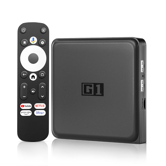 Kinhank Android TV Box G1, 4K AUTO HDR nutiboks Android TV 14, ühildub Google'i | Netflix 4K | Dolby Vision-Digitaal Plusiga, 4 GB RAM 32 GB ROM, WIFI 6, BT 5.0, AV1, Android Box Etherneti häälassistendiga