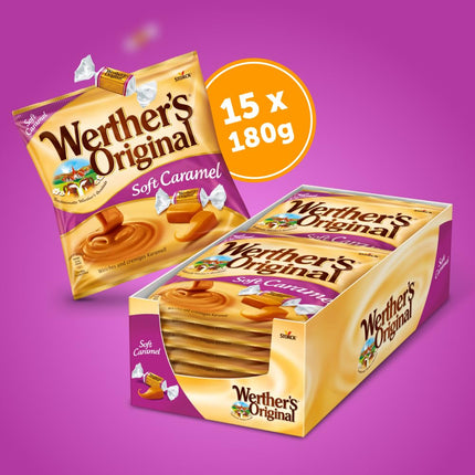 Werther's Original Soft Caramel – 15 x 180g – Soft cream toffees with a delicious caramel flavor