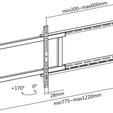 mywall HP29L elektriline seinakinnitus lameekraaniga teleritele 32–60 tolli (81–152 cm), kandevõime 40 kg, must