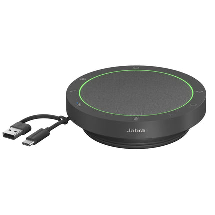 Jabra Speak2 55 Bluetooth hands-free solution, 4 noise-cancelling microphones, 50 mm wideband speaker, wideband audio, compact, portable - certified for MS Teams, dark grey