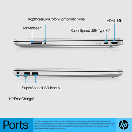 HP Laptop | 15.6" FHD display | Intel Celeron N4500 | 4 GB DDR4 RAM | 128 GB SSD | Intel UHD Graphics | Windows 11 Home in S mode | QWERTZ keyboard | Silver | incl. Microsoft Office 365 Single