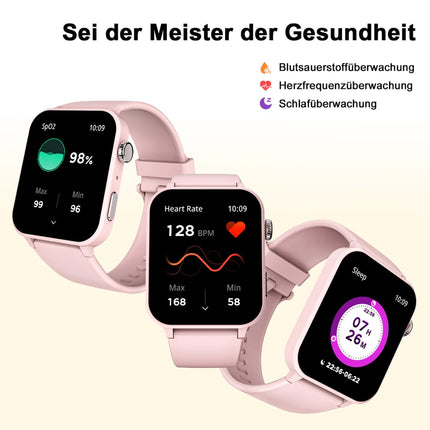 Blackview Smartwatch Women, 1.85'' Fitness Watch with Call Receiving, Sports Watch with 100+ Sports Modes, Pedometer, Sleep Monitor, Heart Rate, Smart Watch Fitness Tracker for Android iOS