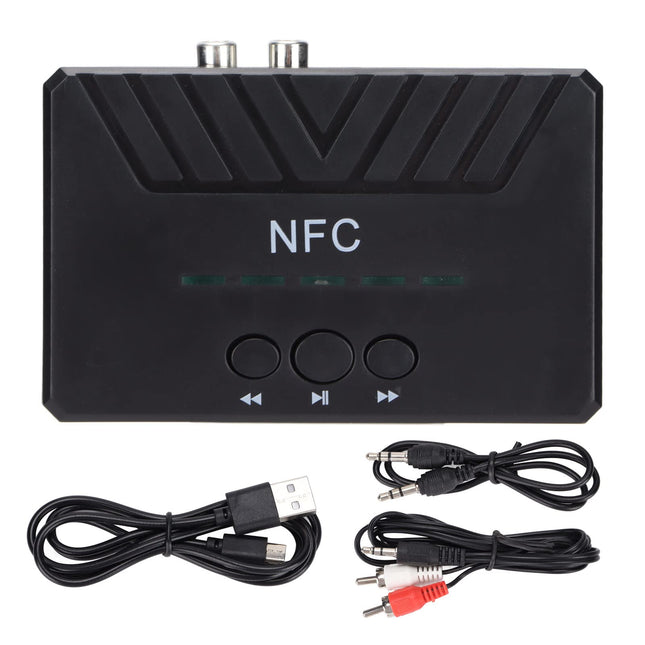Wireless Audio Receiver, NFC Bluetooth 5.0 Receiver AUX Wireless Audio Adapter, for Music Streaming Sound System Work, Compatible with TV Computers, Mobile Phones, Stereo Systems, Power Amplifiers