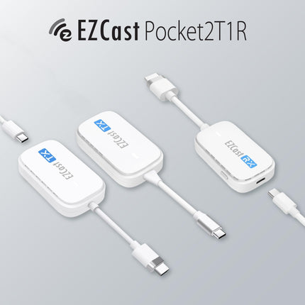 EZCast traadita HDMI saatja ja vastuvõtja komplekt, kaks saatjat (C-tüüp ja HDMI), väga madal latentsusaeg, ühenda ja mängi sülearvuti/lauaarvuti ja teleri/projektori vahel