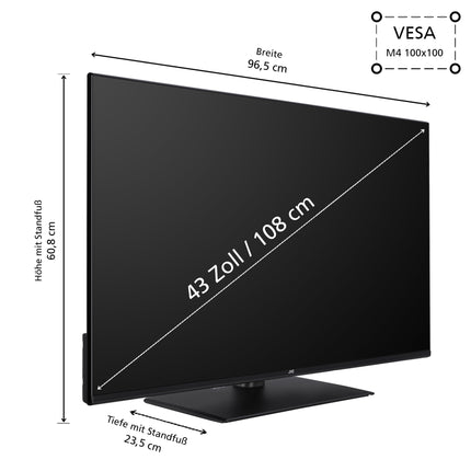 JVC QLED-teler 43-tolline TiVo-toega nutiteler (4K UHD, HDR Dolby Vision, Dolby Atmos, kolmekordne tuuner, 6 kuud HD+ garantiid kaasas) LT-43VUQ3455