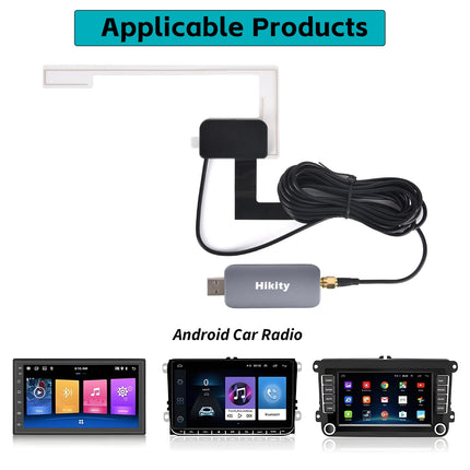 Hikity DAB/DAB+ autokomplekt digitaalse raadio antenni vastuvõtjaga, raadioboksi vastuvõtja antenniga, USB 2.0 adapter universaalsele Android-autoraadiole