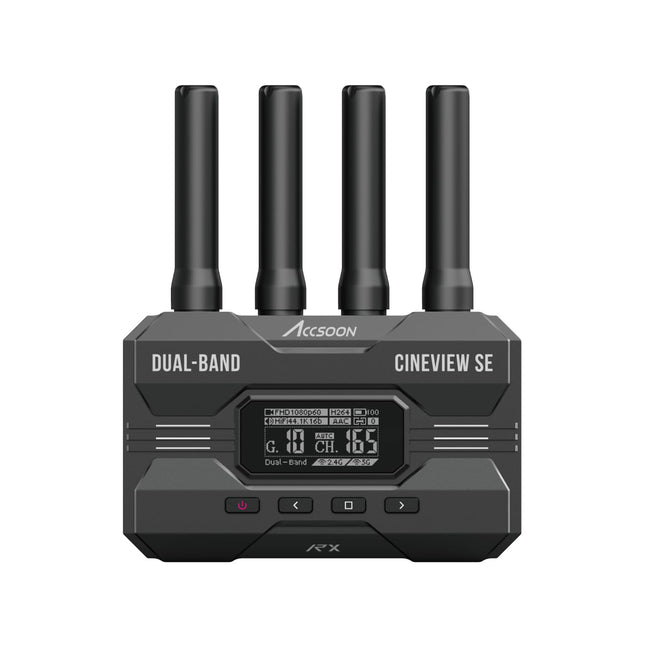 Accsoon CineView SE juhtmevaba vastuvõtja, ainult SDI ja HDMI kahesageduslik tehnoloogia, 2,4 GHz, 5 GHz, 1200 jalga/50 ms FHD, ühildub Accsoon HE ja SE-ga (ainult vastuvõtja).