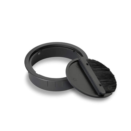 Eisnhauer cable box made of stainless steel, black lacquered, 80 mm, suitable for multiple cables, brush seal and removable cover, height approx. 21 mm