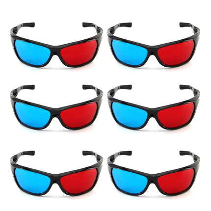 RMKbe 3D-filmimänguprillid, punase-sinised 3D-prillid, 3D-prillid, 3D-prillid, Anaglyph 3D-prillid kodukino mängudele, 6 tk pakis