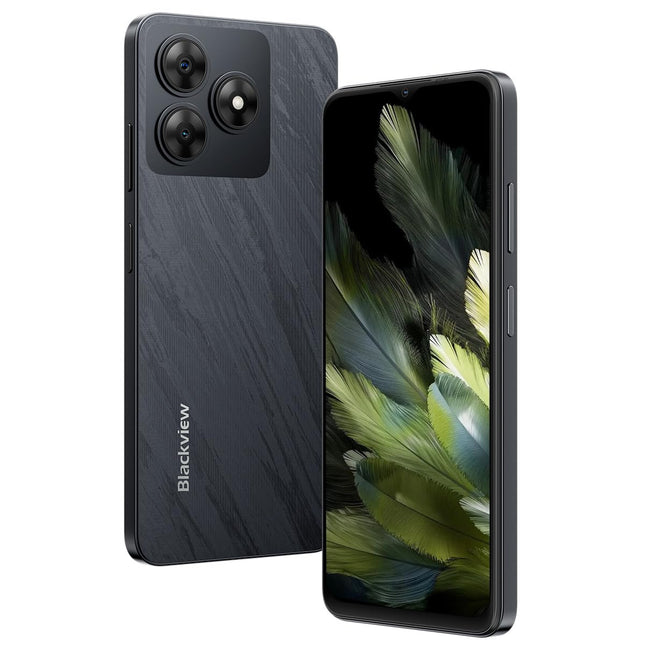 Blackview Wave 8 4G Android 14 nutitelefon ilma lepinguta, 12 GB + 128 GB (2 TB väline SD-kaart), 6,56-tolline HD+ ekraan (silmadele mugav režiim), 13 MP + 8 MP, kahe SIM-kaardiga mobiiltelefon, Smart-K Box kõlar, GPS, must