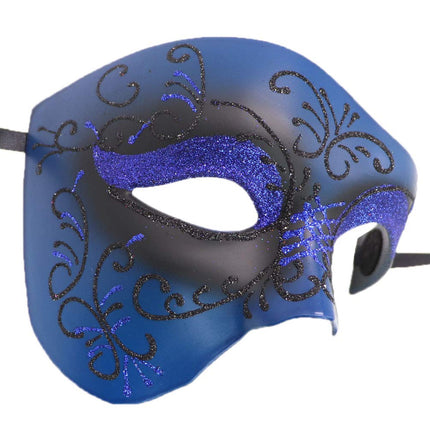 Coolwife'i maskeraadimask Vintage Ooperifantoom Ühesilmne Poolnägu Kostüüm (Sinine)