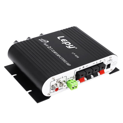 DollaTek LEPY LP-838 autokanali võimendi, stereo subwoofer, heli lisatarvik (must), LED-tuli