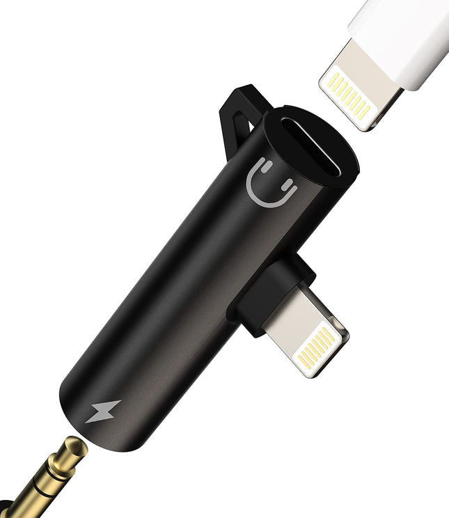 Lightning - 3,5 mm adapter (2-ühes), iPhone AUX-adapter, laadimiskaabel, jaotur, kõrvaklappide pesa kaabel, Apple MFI sertifitseeritud heli-kõrvaklappide pistik, toide 14, 13, 12, 11 Pro Max X SE 7, 8 Plus minikõrvaklappidele