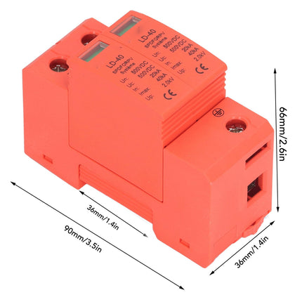PV Surge Protection Device, 2P 20-40KA DC 500V High Security Photovoltaic Circuit Breaker Protection Surge Protector