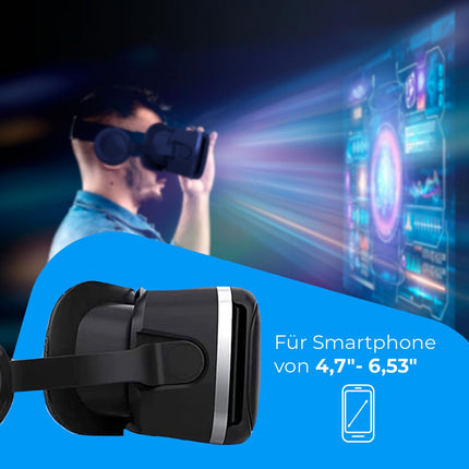 NK 3D VR Glasses - Smartphone, Intelligent, Audio for Smartphone, 11.9 cm (4.7 inches) - 6.53 inches, Viewing Angle 90-100 Degrees, 360º, Lens, Adjustable Pupil (Black)