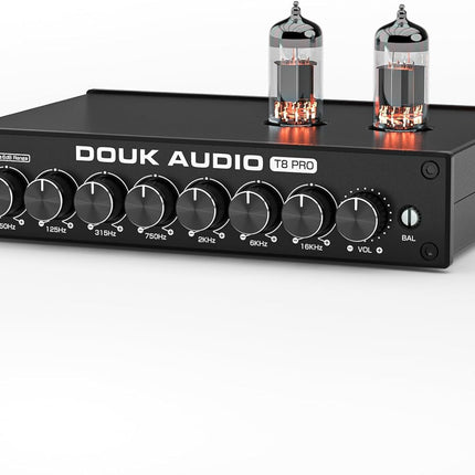 Douk Audio HiFi vaakumtoru ekvalaiser 7-ribaline ekvalaiser, XLR eelvõimendi, kodukino (T8 PRO)