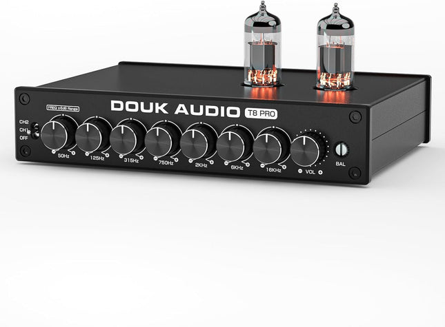 Douk Audio HiFi vaakumtoru ekvalaiser 7-ribaline ekvalaiser, XLR eelvõimendi, kodukino (T8 PRO)