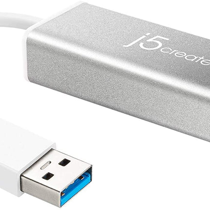 j5create USB 3.0 to Gigabit Ethernet Adapter - 10/100/1000 Ethernet RJ45 LAN Network Adapter for Mac, Windows 11/10/8.1/7, Chrome OS (JUE130)