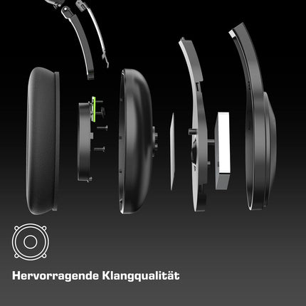 DOCKIN D Pure NC juhtmevabad Bluetooth-kõrvaklapid, aktiivse mürasummutusega ANC-kõrvaklapid, 42 tundi aku tööiga, aptX HD, Bluetooth 5.1 kõrvaklapid, madal latentsusaeg, kokkupandav Bluetooth-peakomplekt, AUX