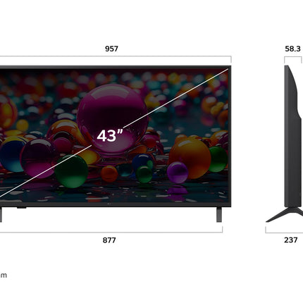 LG 43UA75006LA televiisor 43-tolline (109 cm) 4K UHD tehisintellektiga televiisor (α7 Gen8 4K tehisintellektiga protsessor, webOS 25, 60 Hz) [mudeliaasta 2025]