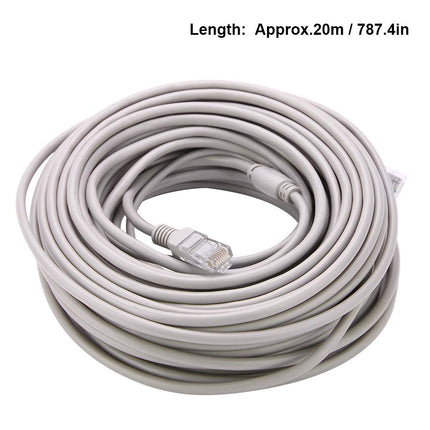 5M/10M/15M/20M CCTV Cable, AHD Video Power Cable for CCTV Security Camera Surveillance System, Cat Cable for IP Cameras NVR System 10 Mbps/100 Mbps (Color White)(10M)