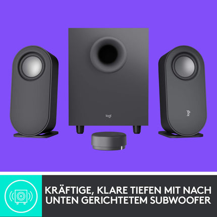 Logitech Z407 Bluetooth arvutikõlarid subwooferi ja juhtmevaba juhtimisega, ruumi täitva heliga, esmaklassiline heli mitme sisendiga, USB kõlarid - grafiithall