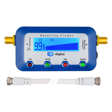 hb-digital SATFINDER with digital LCD display and audio signal + F-connection cable + German instructions Sat-Finder