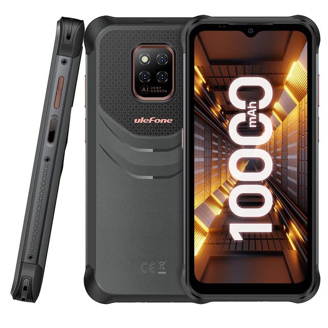 Ulefone Power Armor 14 PRO (8GB RAM) Outdoor Smartphone without Contract Android 12, 10000mAh Battery, IP68 Mobile Phone Helio G85 128GB ROM, 6.52'' 20MP+16MP Camera (Underwater Photography), NFC Wireless Charging GPS