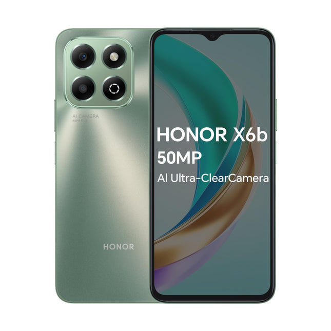 HONOR X6b 4G nutitelefon 4GB 128GB, 6.56' 90Hz TFTLCD, 5200mAh aku, 50MP tagakaamera, Android 14, kahe SIM-kaardiga, NFC, roheline (ilma laadijata)