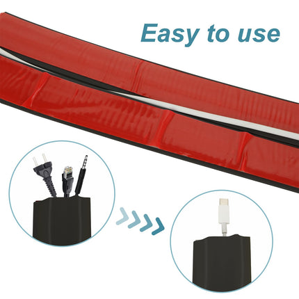 AKOLAFE 3M Cable Protector Floor, Outdoor Cable Cover, Black Rubber Wire Protector, Waterproof, Pet Proof Wire Covers with 3 Cable Channels for Garages, Offices, Retail, Gyms,