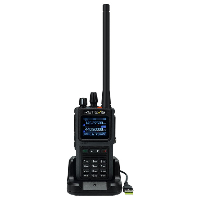 Retevis C1 kahesageduslik raadiosaatja, vastupidav, veekindel IP67, 250 kanalit, mürasummutus, sub-PTT, 1800mAh pika levialaga amatöörraadio singijahiks (must, 1 pakk)