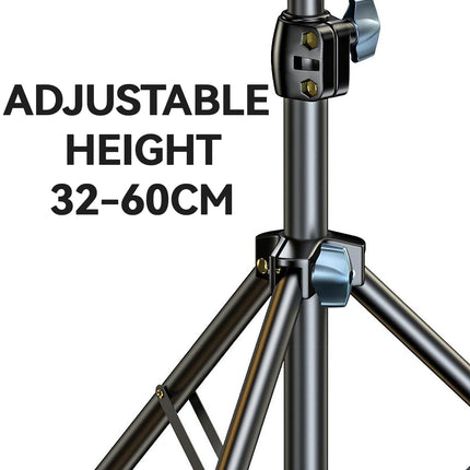 Gwezmxs projektori alus kõrgusega reguleeritav 32-60cm, projektori statiiv 1/4" keermega, must projektori alus 360° pööratava kuuliga