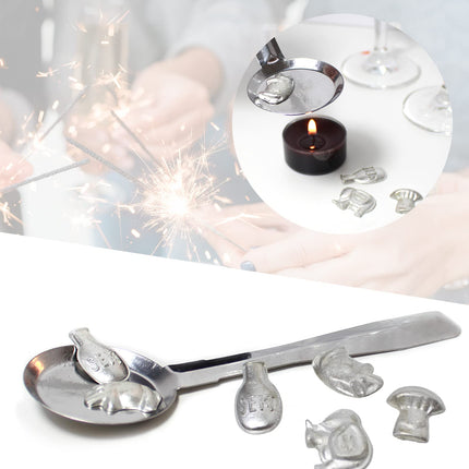Smart-Planet Pewter Casting Set Pewter Casting Spoons and Figures - Lead Casting Alternative - New Year's Eve Party Game Hit for Kids - Pewter Casting