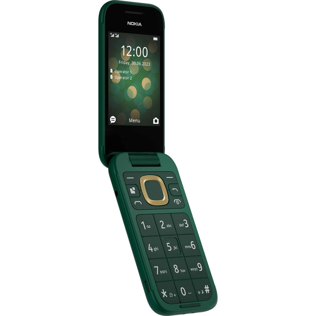 Nokia 2660 Flip 4G, kahe telefoniga, 128MB 48MB RAM, lopsakas roheline