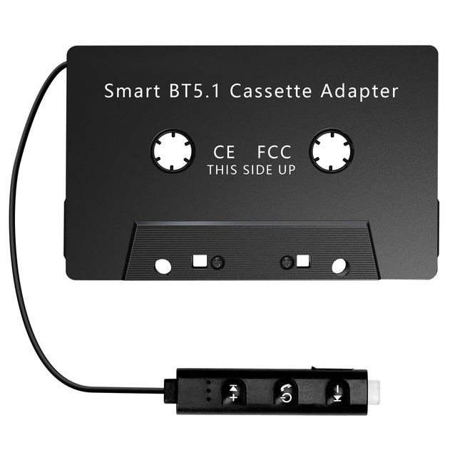 Bluetooth 5.1 kassetiadapter autoraadiole. Autokasseti adapter. Bluetooth-autoaudiokassett-AUX-adapter Hi-Fi stereo käed-vabad funktsiooniga nutitelefonide/MP3-/CD-mängijate/iPodi jaoks autoraadios.