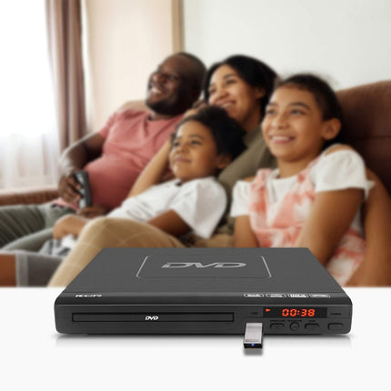 KCR DVD-mängija telerile, DVD/CD/MP3 USB-pordi, HDMI- ja AV-väljundiga (HDMI- ja AV-kaablid kaasas), kaugjuhtimispult
