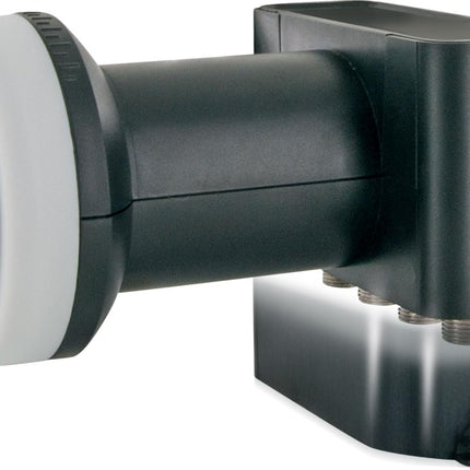 SCHWAIGER satelliitantenni komplekt koos Quad LNB digitaalse HD 4K terasest SAT-süsteemiga, 75 cm antratsiitvärvi mastikinnitus, F-pistik, kinnitusmaterjalid Astra Hotbird, Eutelsat, Türksat Amos