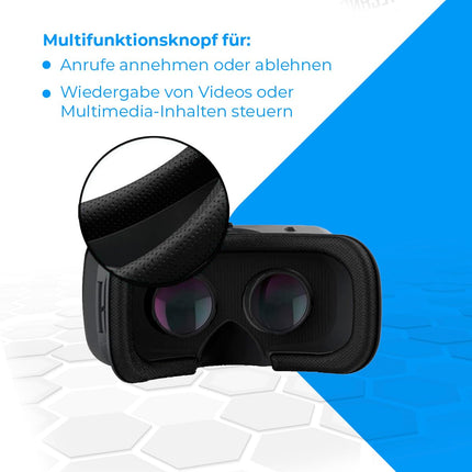 NK nutitelefoni 3D VR-prillid - nutitelefoni virtuaalreaalsuse nutikad prillid 4,7" - 6,53", vaatenurk 90-100 kraadi, 360° pöörlemine, reguleeritav lääts ja pupilli reguleerimine - must